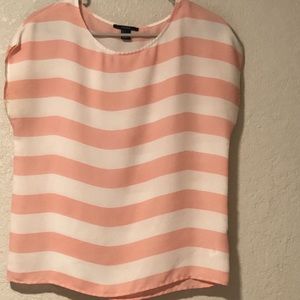 Forever 21 white & pink striped blouse